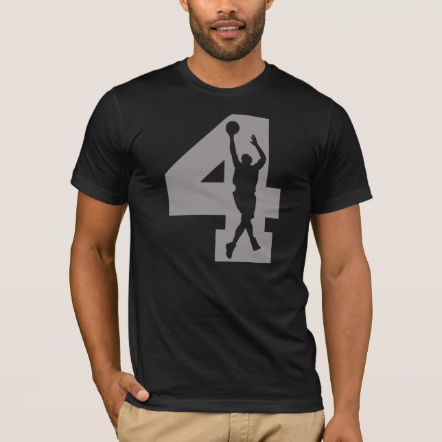 Number 4 Basketball Player T-Shirt (Front)