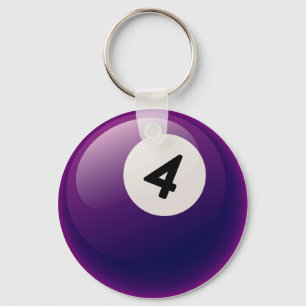 NUMBER 4 BILLIARDS BALL KEY RING