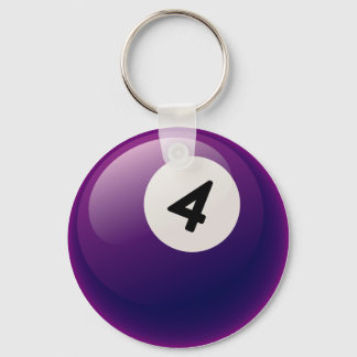 NUMBER 4 BILLIARDS BALL KEY RING