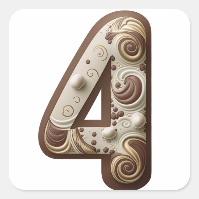 Number 4 Chocolate stickers (Front)