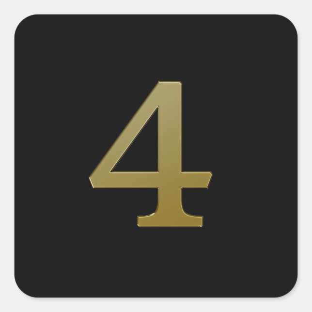 Number 4 gold square sticker (Front)