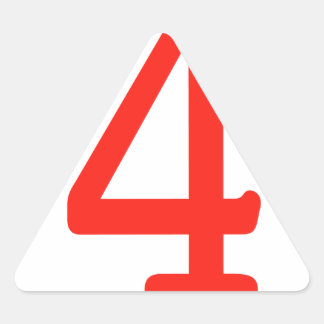 Number 4 triangle sticker