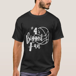 Number 4's Biggest Fan Bysketbyll Player Mum Dad T-Shirt