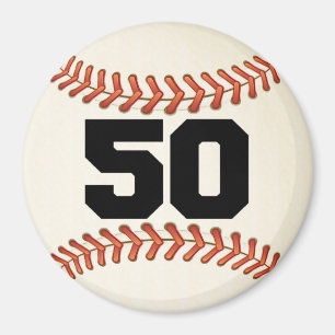 Number 50 Baseball Magnet