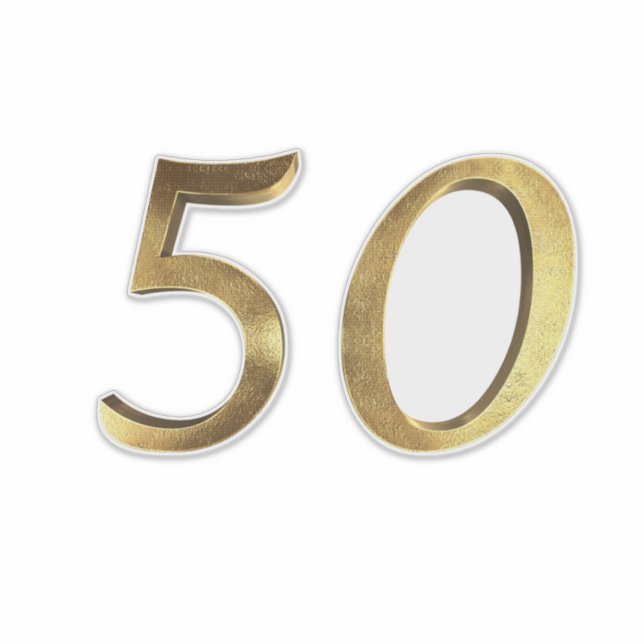 Number 50 Faux Gold 50th Anniversary (Front)