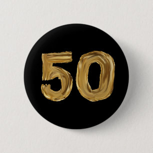 Number 50 Fifty Iridescent Text Classic Round Stic 6 Cm Round Badge