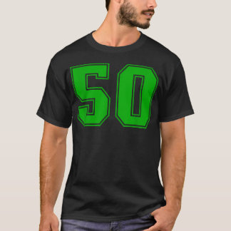 Number 50 Green Sports Fan Jersey T-Shirt