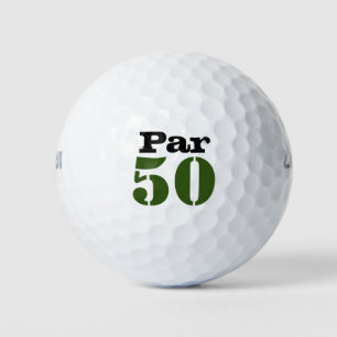 Number 50 par golf course for50th birthday golfer balls