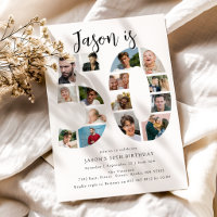 Number 50 Photo Co|lage 50th Birthday Party