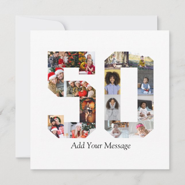 Number 50 Photo Collage Announcement (Front)