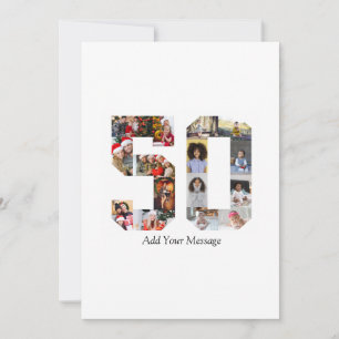 Number 50 Photo Collage Holiday Card