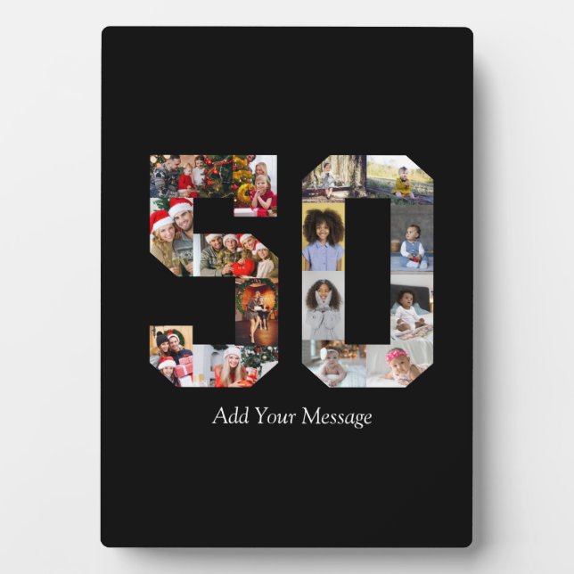 Number 50 Photo Collage Plaque (Front)