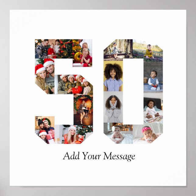 Number 50 Photo Collage Poster (Front)