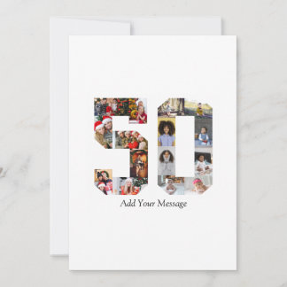 Number 50 Photo Collage Thank You Card