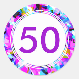Number 50 - Round Sticker