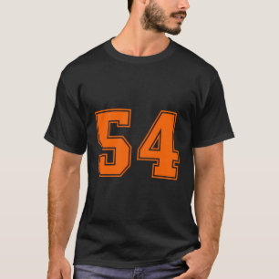 Number 54 Orange Sports Jersey Lucky Number T-Shirt