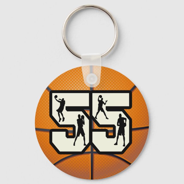 Number 55 Basketball Key Ring (Front)