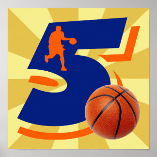 Number 5 Basketball Player Poster