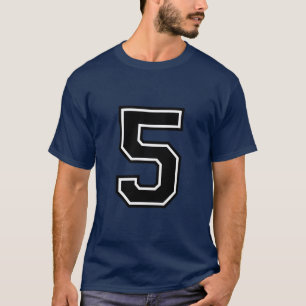 Number 5 Custom Sports Jersey Varsity Birthday T-Shirt