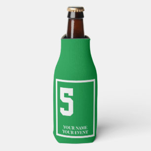 Number 5 Green Personalised Horse Saddle Blanket Bottle Cooler