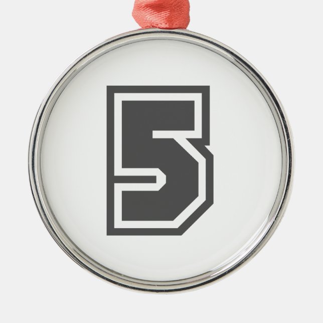 Number 5 metal tree decoration (Front)