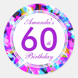 Number 60 - Birthday Round Sticker