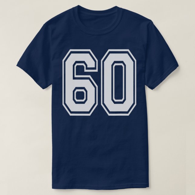Number 60  Birthday Varsity Sports Team Jersey  T-Shirt (Design Front)