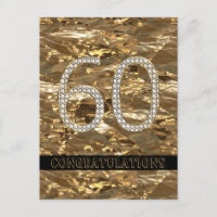 Number 60 Diamond Wedding 60th Anniversary Gold