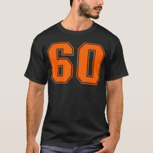 Number 60 Orange Sports Jersey Lucky T-Shirt