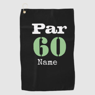 Number 60 par golf course for 60th birthday golfer towel