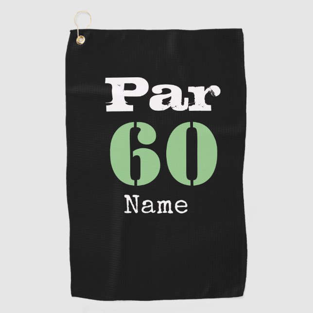 Number 60 par golf course for 60th birthday golfer towel (Front)