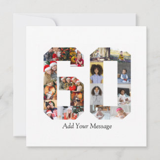 Number 60 Photo Collage Card