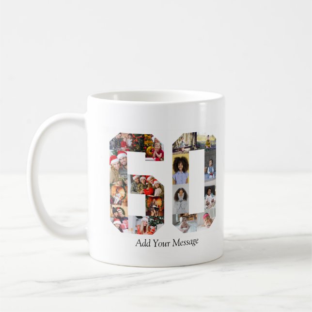 Number 60 Photo Collage Coffee Mug (Left)
