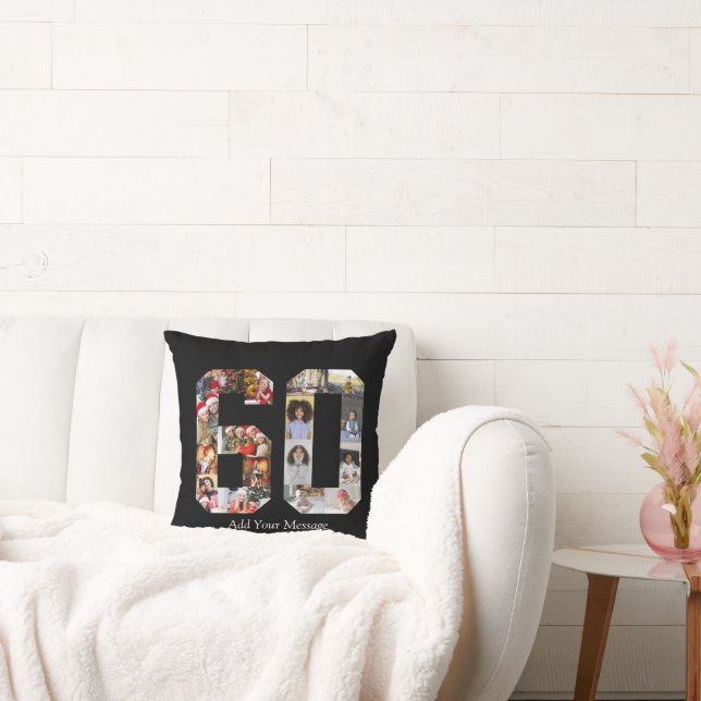 Number 60 Photo Collage Cushion (Couch)