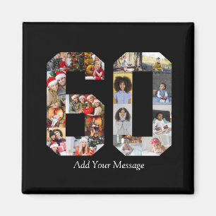 Number 60 Photo Collage Magnet