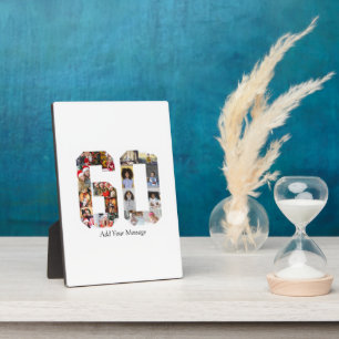 Number 60 Photo Collage Plaque