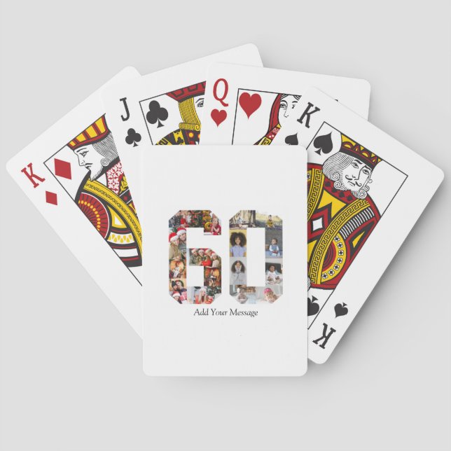 Number 60 Photo Collage Playing Cards (Back)