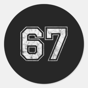 Number 67 2  classic round sticker