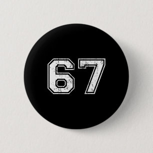 Number 67 Distressed Vintage Sixty Seven Sport Tea 6 Cm Round Badge