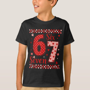 Number 67 Full Of Hearts Cute Pattern 67 Valentine T-Shirt