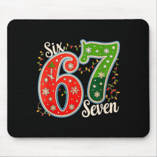 Number 67 Funny Six Seven 6 7 Meme Christmas Light Mouse Pad