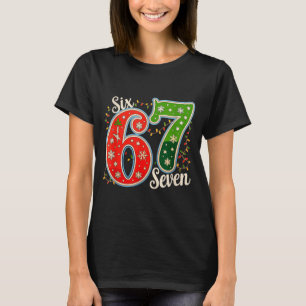Number 67 Funny Six Seven 6 7 Meme Christmas Light T-Shirt