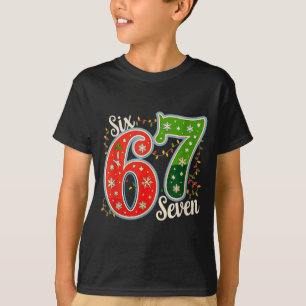 Number 67 Funny Six Seven 6 7 Meme Christmas Light T-Shirt
