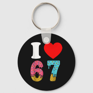 Number 67 I Love Six Seven Clic 6 7 67 Meme Couple Key Ring