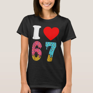 Number 67 I Love Six Seven Clic 6 7 67 Meme Couple T-Shirt
