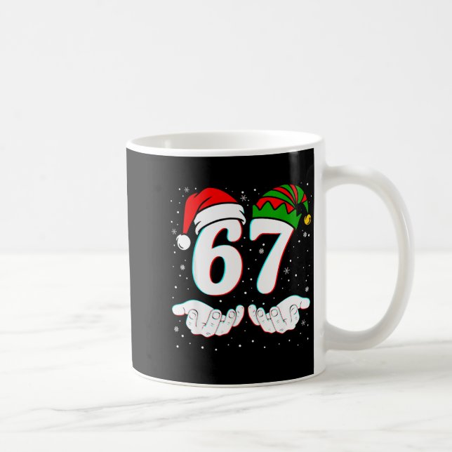 Number 67 Matching Six Seven 6 7 Meme 6-7 Christma Coffee Mug (Right)