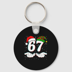 Number 67 Matching Six Seven 6 7 Meme 6-7 Christma Key Ring