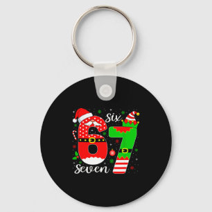 Number 67 Matching Six Seven 6 7 Meme 6-7 Christma Key Ring