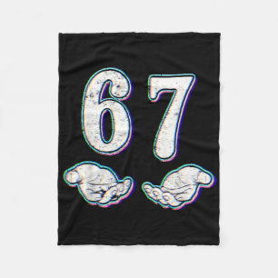 Number 67 Matching Six Seven 6 7 Meme 6-7 Hallowee Fleece Blanket