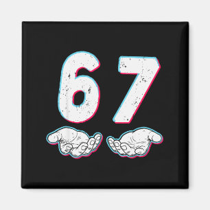 Number 67 Matching Six Seven 6 7 Meme 6-7 Hallowee Magnet